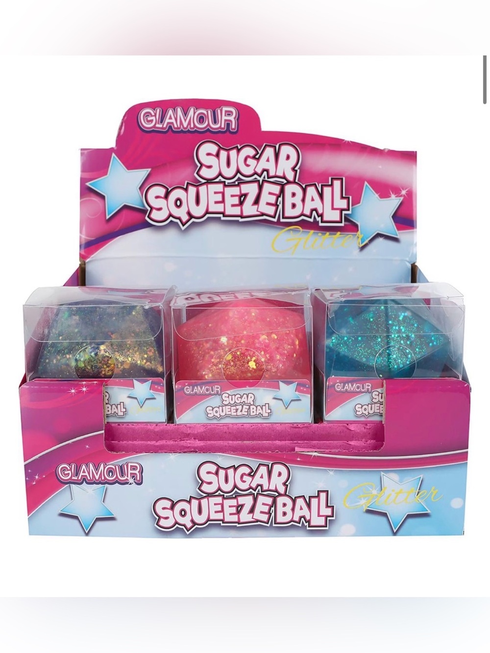 Glamour diamond pink glitter squeeze sugar ball squishy